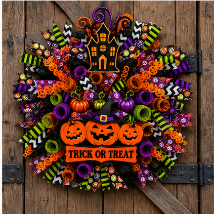 Halloween door decor for porch and entryway