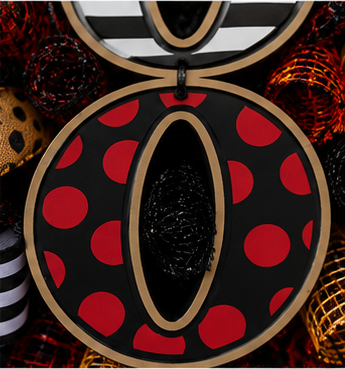 Handmade Halloween BOO Wreath | Premium Black, Red & Orange Deco Mesh Front Door Wreath